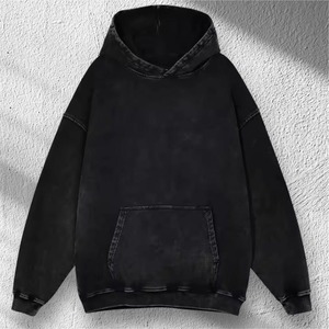 Peso pesado 420gsm French Terry Pullover 100% algodón sudadera invierno de gran tamaño piedra lavada sin cuerda Vintage Sudadera con capucha - Product Image 4