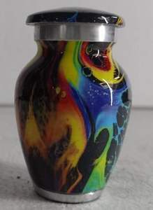 Urna Pequeña para Cenizas Humanas-Mini Urnas de Cremación Artesanales para Cenizas-Urna Perfecta para Hombres y Mujeres (Multicolor Tie Dye Small) - Product Image 3