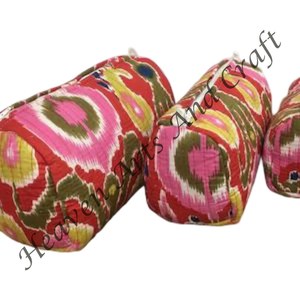 CB023 Quilted Floral Print Toiletry Bags Large Indian Cotton Canvas Nylon Travel <b>Makeup</b> Pouches Fashion Cosmetic Bags And Cases - Product Image 2
