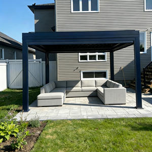 Pergola motorisée en aluminium à toit à lamelles avec revêtement Fluocarbon résistant à la corrosion pour valoriser la valeur des villas et des espaces extérieurs - Product Image 1