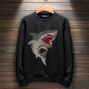 Sweat-shirt en polaire tendance pour homme, hiver, strass, brillant, style streetwear, surdimensionné, pull à diamants, hip-hop, mode décontractée - Product Image 5