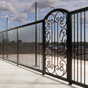 Porte principale moderne en fer forgé avec un design métallique personnalisé et des panneaux décoratifs pour une entrée élégante, solide et résistante aux intempéries - Product Image 3