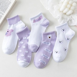 ถุงเท้าสั้นใส่สบายสำหรับผู้หญิงถุงเท้ามีหลายสไตล์ลายการ์ตูนน่ารักระบายอากาศได้ดีดูดซับเหงื่อสำหรับใช้ในชีวิตประจำวันสไตล์วิทยาลัย - Product Image 5