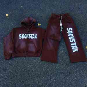 ชุดวอร์มลำลองสำหรับผู้ชายผ้าคอตตอน100% สีพื้นเป็นมิตรต่อสิ่งแวดล้อมใส่สบายระบายอากาศได้ดี - Product Image 3