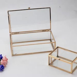 Boîte à bijoux en métal et en verre faite à la main Boîte à bijoux en fer au design merveilleux pour le stockage - Product Image 3