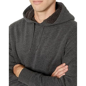 Men's Super-<b>Soft</b> Quilted Pullover <b>Hoodie</b> Textured Charcoal Fleece with Puff Printing Winter Style Hooded Collars Hoodies - Product Image 3
