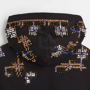 Nueva llegada de calidad superior de invierno básico con diamantes de imitación sudaderas con capucha ropa informal transpirable básico con diamantes de imitación para adultos - Product Image 2