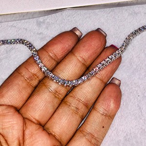Luxury <b>Iced</b> <b>Out</b> VVS Moissanite Tennis <b>Chain</b> Fine Jewelry Hip Hop Necklace 925 Sterling Silver Moissanite Necklaces For Unisex - Product Image 3