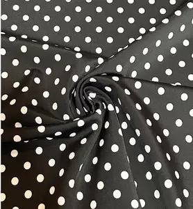 Eco-friendly dry fit Swimwear swim black dot printed Fabric