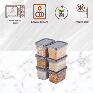 Juego de caja de almacenamiento de cocina de plástico PP ecológico transparente, contenedores de almacenamiento de alimentos ámbar para organizar despensa - Product Image 2