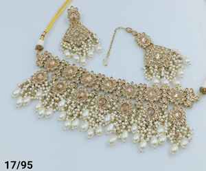 Indan Wholesale 2024 Latest Fashion Traditional <b>Gold</b> Plated <b>Pearl</b> Choker <b>Necklace</b> Set for Women - Product Image 4