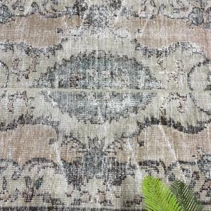 Vintage <b>Runner</b> Rug 3.37x8.7 ft, Gray <b>Black</b> Abstract Rug Wool - Product Image 5