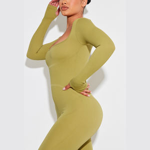 Quick Drying One Piece Bodysuit <b>Romper</b> Customize Sportswear Hip Lifting Yoga Clothing Running Sportswear Tight Fitness Jumpsuit - Product Image 4