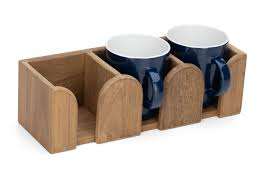 Juego de Bandejas para Tazas de Madera, Organizador de Bebidas de Madera Tradicional, Acabado Pulido a Mano, Utensilio de Comedor - Product Image 6