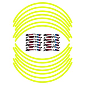 Kit de bande adhésive jaune fluorescent compatible avec les jantes de 17 pouces pour BMW S1000RR autocollants de moto jaune fluorescent pour moto - Product Image 1