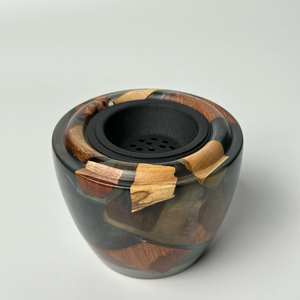 Quemador de incienso de madera de mango artesanal Bela de tonos azules personalizado 3x3 pulgadas para regalos o decoración del hogar con uso aromático - Product Image 3