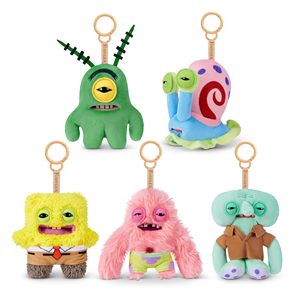 Llavero con Figura de Bob Esponja de 5 Pulgadas, Paquete de 5 Unidades de ZURU, Divertido Monstruo Feo de Peluche con Dientes Similares a los Humanos, C - Product Image 1