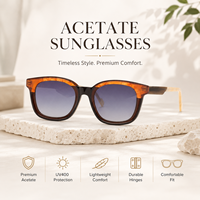 Lunettes de soleil carrées en acétate Mellume, style rétro, logo personnalisé, pour hommes et femmes, verres dégradés bleu et noir, lunettes de soleil