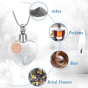 Collares de urna de corazón de Metal para cenizas, recuerdo, urna conmemorativa, joyería de cremación, colgante de ceniza para mujeres, hombres, amor, un tamaño personalizado - Product Image 6