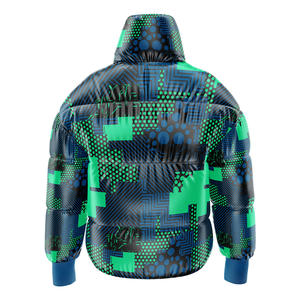 Veste matelassée en coton pour femmes personnalisée en gros col montant fermeture éclair manches longues motif solide vente chaude manteau d'hiver teint uni - Product Image 3