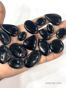 Obsidienne noire naturelle Pierre précieuse en vrac Cabochon Forme mixte Taille mixte 20 à 30 mm environ. - Product Image 3