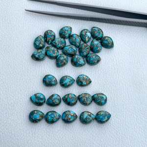 อัญมณีธรรมชาติขนาด AAA อัญมณีทองแดงเทอร์ควอยซ์6x9มม. พลอยหลวมสำหรับเครื่องประดับ - Product Image 3