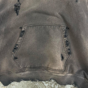 Sudaderas con capucha desgastadas con ácido de algodón 100% de alta calidad, suéter viejo lavado con piedra, sudadera Vintage, ropa de calle Boxy - Product Image 4