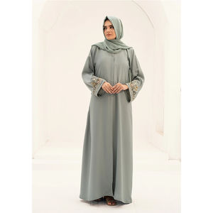 Floor-Length High Quality Modest Abaya Women <b>Long</b> Sleeves Muslim Islamic Clothing Casual Daily Wear <b>Kaftan</b> Low MOQ - Product Image 5