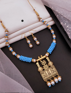 Hermosa colección de pendientes de collar oxidados simples para mujer para ropa informal Navratri Festivals Accesorio de moda - Product Image 3