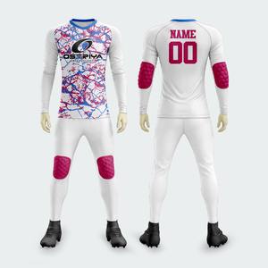 Tenues de football unisexes de haute qualité à séchage rapide, maillot de gardien de but rembourré épais, ensemble de shorts, équipement de football professionnel personnalisé - Product Image 3