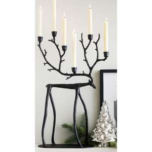 เรนเดียร์ตกแต่งวัตถุสีบรอนซ์เคลือบผงสีดำเข้มสำหรับวันหยุดกวางเรนเดียร์เน้นทำด้วยมือ - Product Image 6