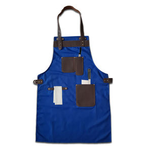 Venta al por mayor logotipo personalizado de secado rápido delantal de cocina sin mangas Venta caliente diseño de cuero de vaca genuino precio barato - Product Image 3