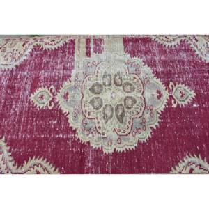 Alfombra turca de área grande tradicional rojo Beige 4,2X8,1 pies 10mm lana látex rectángulo Patchwork para pasillo abstracto nuevo lanzamiento - Product Image 5