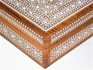 Custom Design Bone Inlay Jewellery Box Handcrafted Floral Pattern Wooden <b>Jewelry</b> <b>Organizer</b> Premium Decorative Storage Customized - Product Image 3