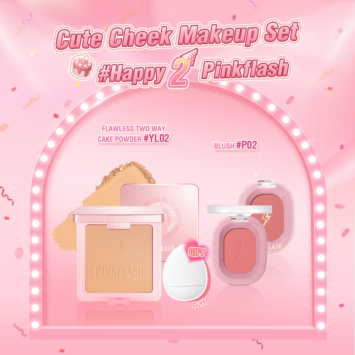 Cheek makeup set