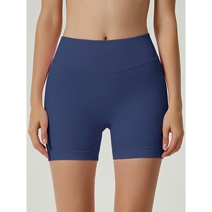 Womens Workout Impact Shorts Scrunch Butt Lifting Gym Seamless Booty Biker Shorts, Light Blue L - Product Image 1