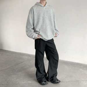 เสื้อฮู้ดดี้ผู้ชายสั่งทำพิเศษสำหรับฤดูหนาว ประดับคริสตัล ผ้าคอตตอน 100% ย้อมสีพื้น หนานุ่ม บริการ OEM - Product Image 5