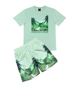 Vente en gros de shorts d'été pour hommes de haute qualité T-shirt imprimé personnalisé respirant Shorts sublimés Nouvelle arrivée Ensembles pour adultes - Product Image 3