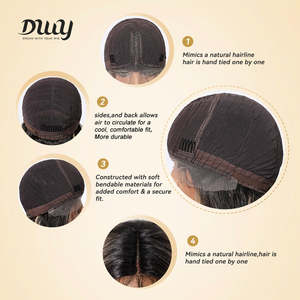 Gena -DWY Long-Length Straight <b>Black</b> Honey Balayage Glueless Synthetic Christmas <b>Wigs</b> Clearance Sale Lace Front Middle Part - Product Image 5