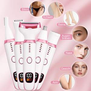 Depiladora Eléctrica 5 en 1 para Mujer, Depiladora Corporal sin Dolor, Incluye Depilación de Bikini, Axilas, Piernas, Cejas, Nariz, USB, IPX7 - Product Image 1