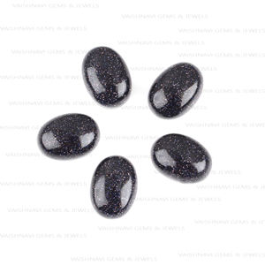 Top vente 10x14mm lisse ovale bleu grès Cabochons Quartz naturel dos plat pierres précieuses en vrac pour la fabrication de bijoux en gros - Product Image 6