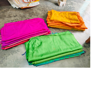 Tissu recyclé en soie de sari, tissu dobby sergé, ripstop, enduit PU, textile de maison pour filles, 1-2 mètres, couleurs vives - Product Image 2