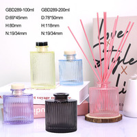 Bouteille en verre dégradé en gros pour la décoration de la maison, bouteille vide colorée pour diffuseur de roseaux avec bâtonnets