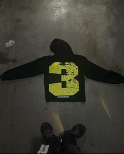 เสื้อมีฮู้ดผ้าฟลีซสำหรับผู้ชายเสื้อแนวสตรีทโอเวอร์ไซส์ - Product Image 3