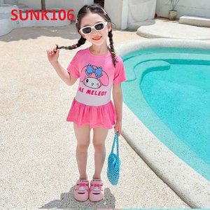 Maillot de bain pour filles, anti-UV, respirant, imprimé en sérigraphie, polyester/nylon, haute qualité, pour tout-petits, OEM - Product Image 3