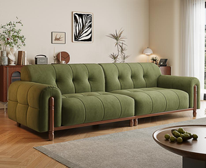 Premium Fabric <b>Sofa</b> with Larch Wood Structure, Feather Cotton Filling, Serpentine Spring <b>Support</b> - Product Image 1