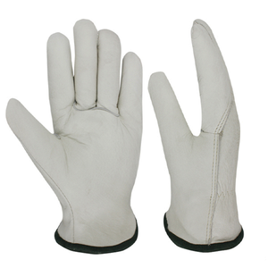 Gants de travail en cuir de vachette résistant et robuste, blancs avec logo personnalisé, résistants à la chaleur, 10 pouces - Product Image 1