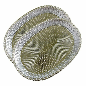 Bandeja de servicio rectangular decorativa de proveedor indio Bandeja de metal de aluminio de 11 pulgadas con adornos Bandeja de servicio elegante Proveedor indio - Product Image 6