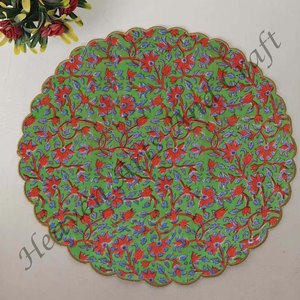 Serviette de table ronde moderne imprimée à la main 100% coton Design unique pour avion, hôtels et usage domestique EN086 - Product Image 4