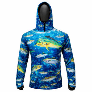 Camisa de Manga Larga con Capucha y Estampado de Peces para Hombre, Sudadera Ligera de Alto Rendimiento para Pesca, Actividades al Aire Libre y Deportes - Product Image 2